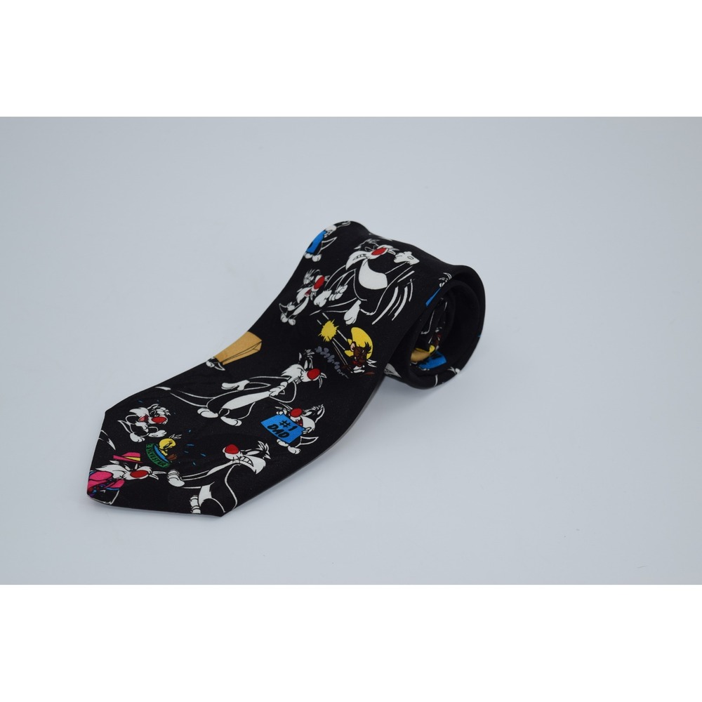 Vintage Looney Tunes Fathers Looneys Sylvester the Cat Necktie 90s‎ Dad Tie